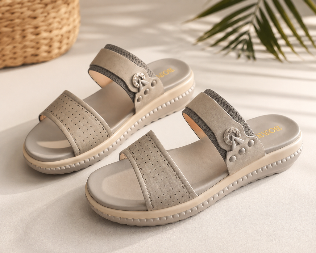 Women’s Beige Double-Strap Comfort Sandals