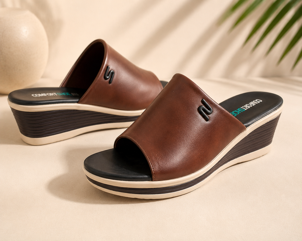 Women’s Brown Wedge Platform Sandals
