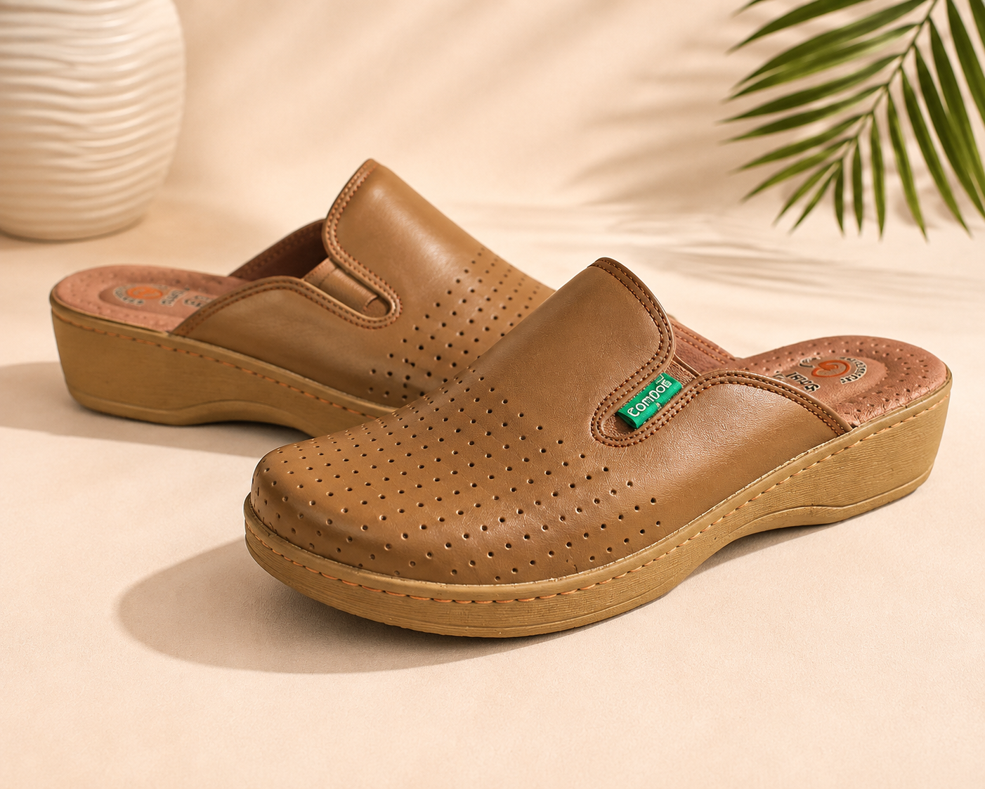 Women’s Brown Comfort Wedge Clogs