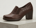Women's Croc-Embossed Block Heel Pumps
