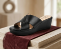 Women's Cross-Strap Wedge Platform Slide Sandals