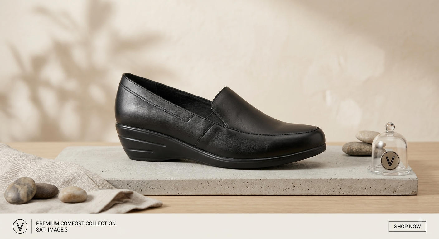 Women’s Slip-On Low-Wedge Work Shoes