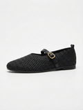 Women's Woven Mesh Mary Jane Flats