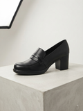 Women's Block Heel Penny Loafers