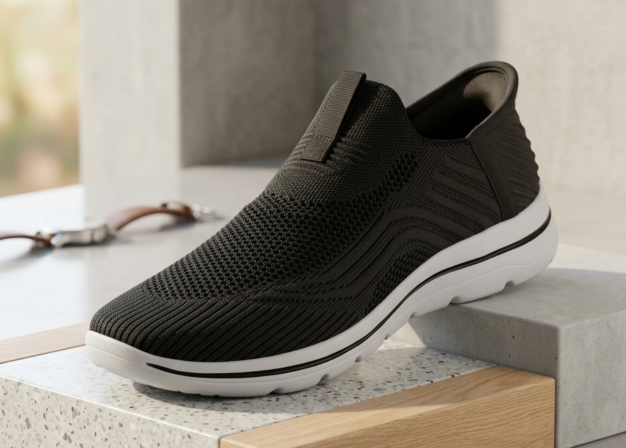 Ultra-Lightweight Breathable Knit Slip-On Walking Shoes