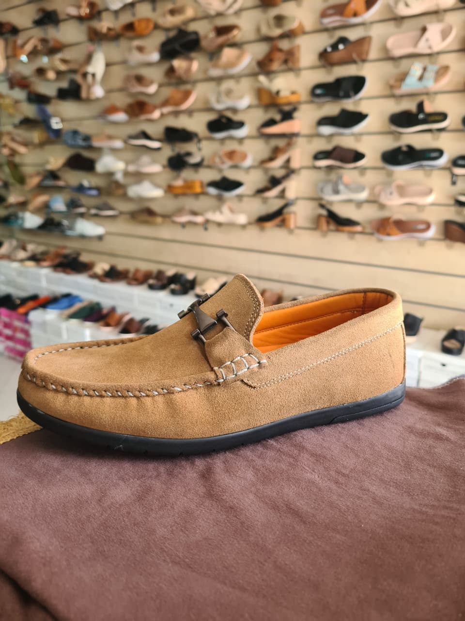 Men's Suede Buckle Driving Loafers