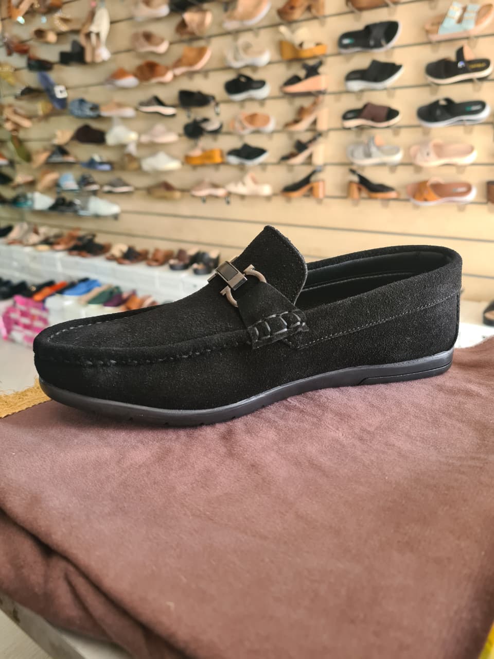 Men's Suede Buckle Driving Loafers