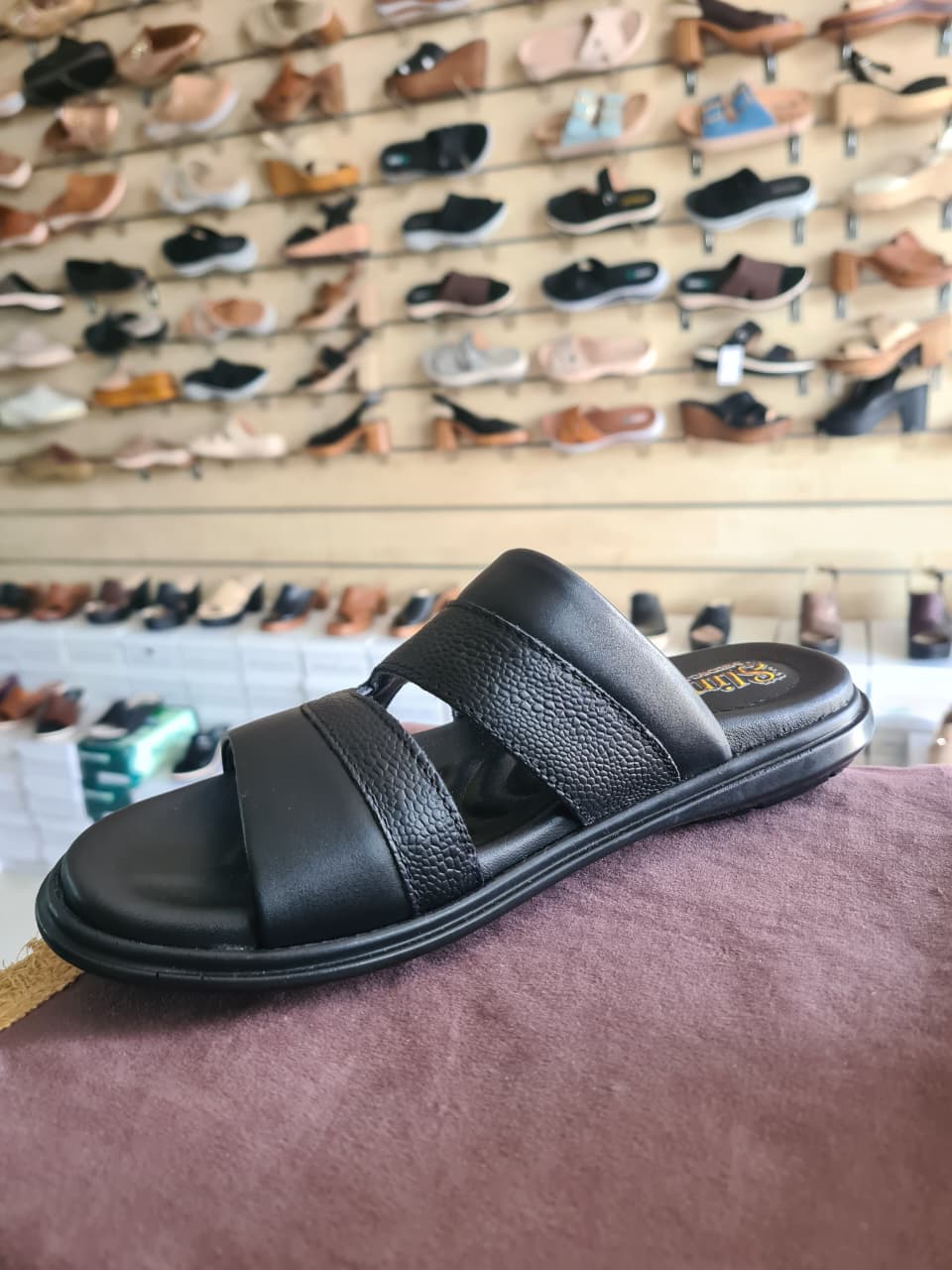 Men's Premium Leather Dual-Strap Comfort Slide Sandals