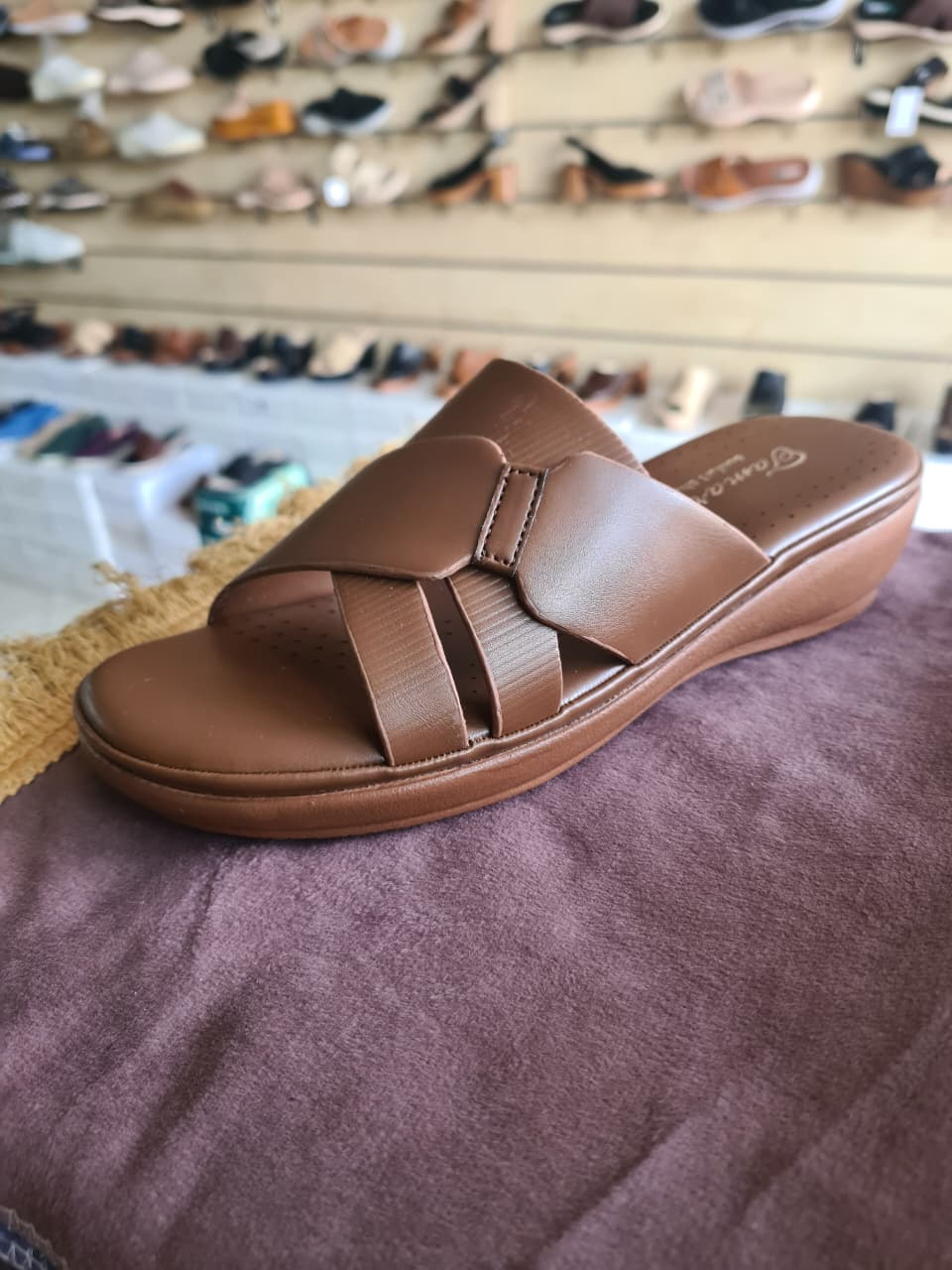 Women's Comfort Crossover Leather Slide Sandals