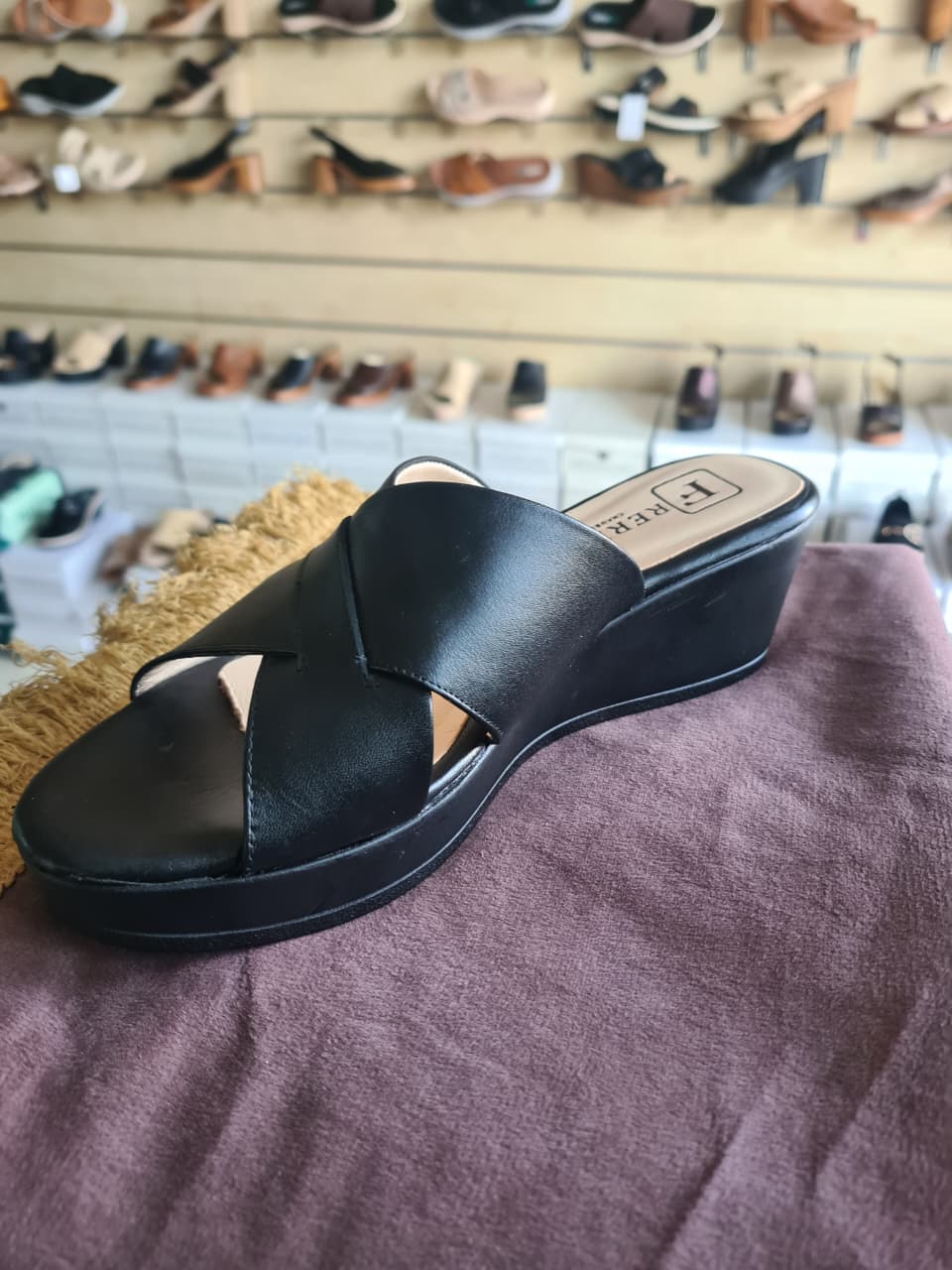 Women's Cross-Strap Wedge Platform Slide Sandals