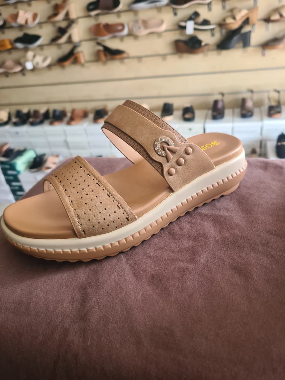 Women’s Beige Double-Strap Comfort Sandals