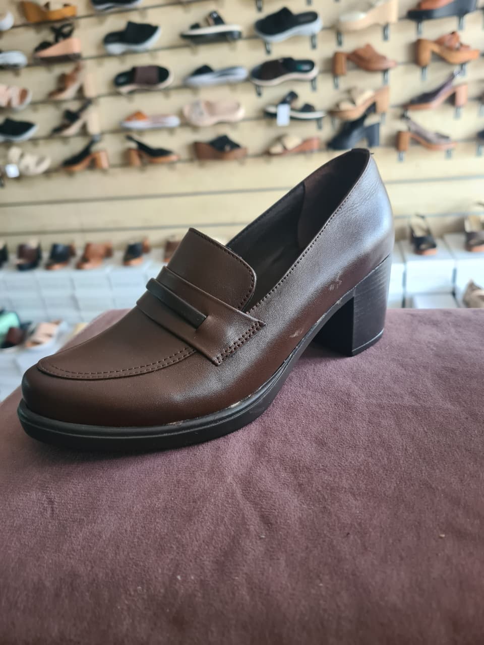 Women's Block Heel Penny Loafers